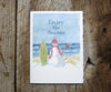 Surfing Snowman Card