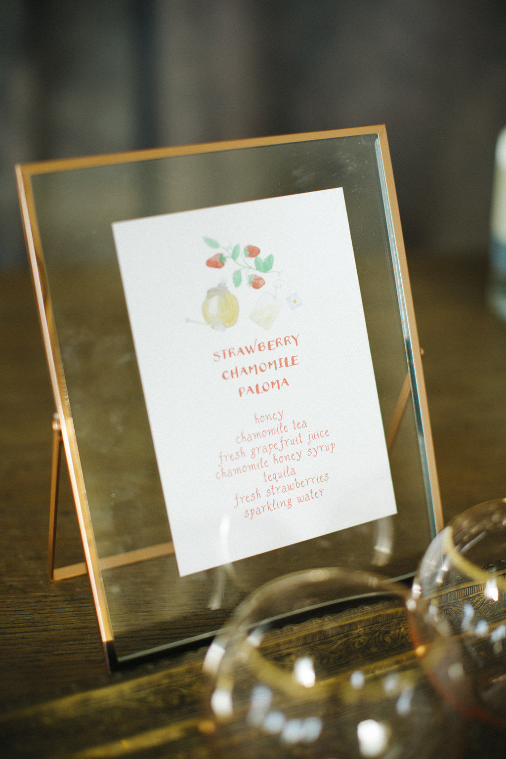 illustrated ingredients signature drink sign