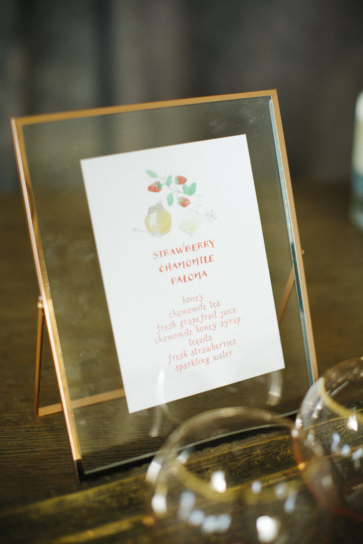 illustrated ingredients signature drink sign
