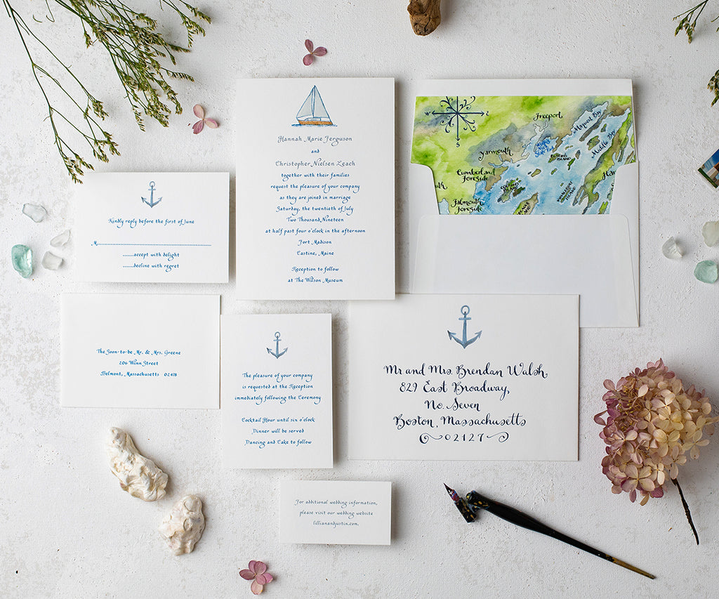 Summer sailboat wedding invitation