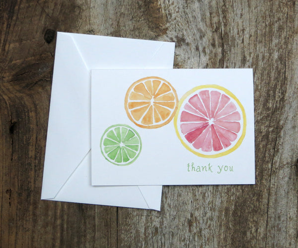 citrus fruits thank you note