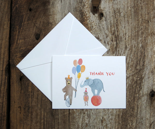 circus animals thank you note