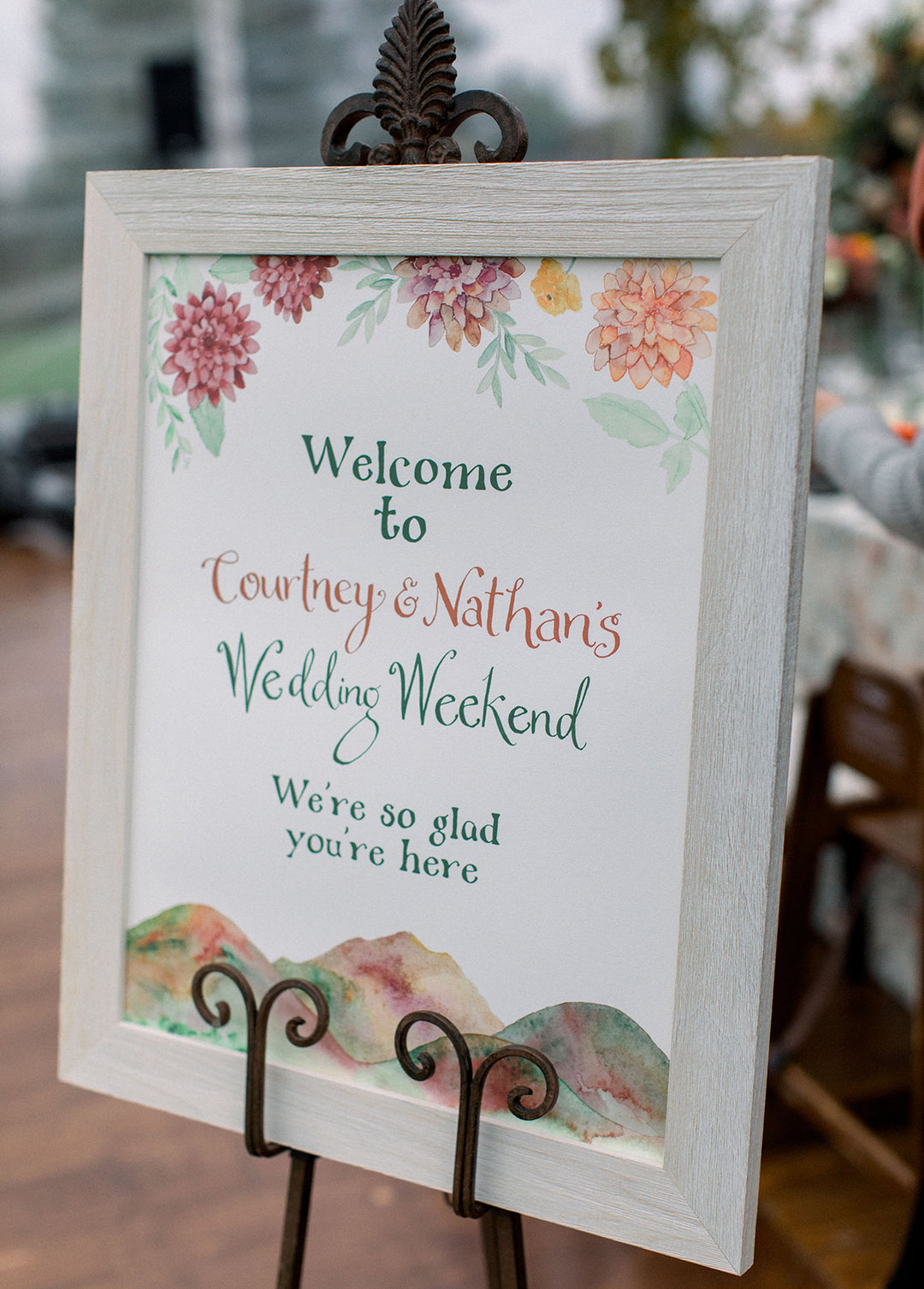 NH wedding welcome sign