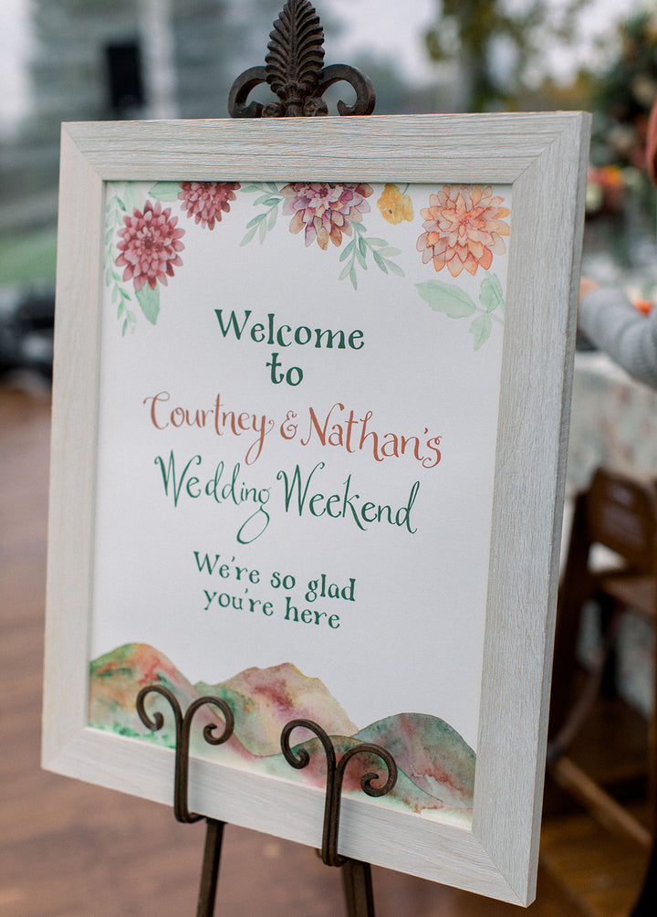 NH wedding welcome sign