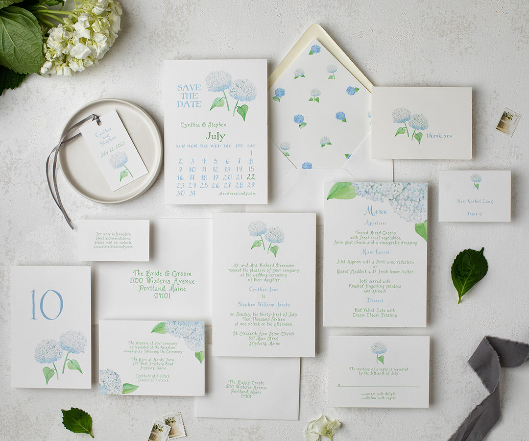 white hydrangea full suite
