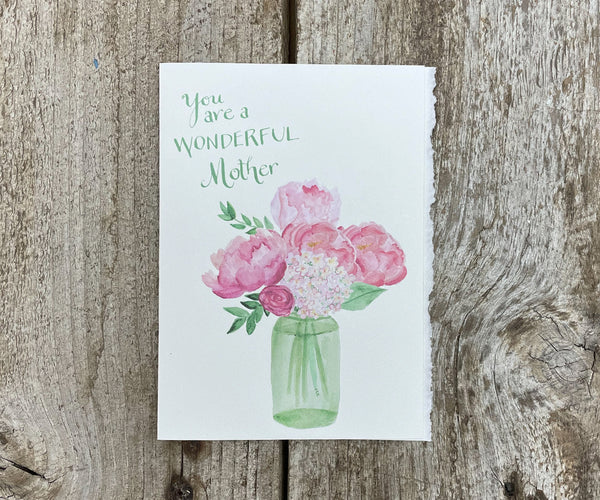 wonderful mother peonies card